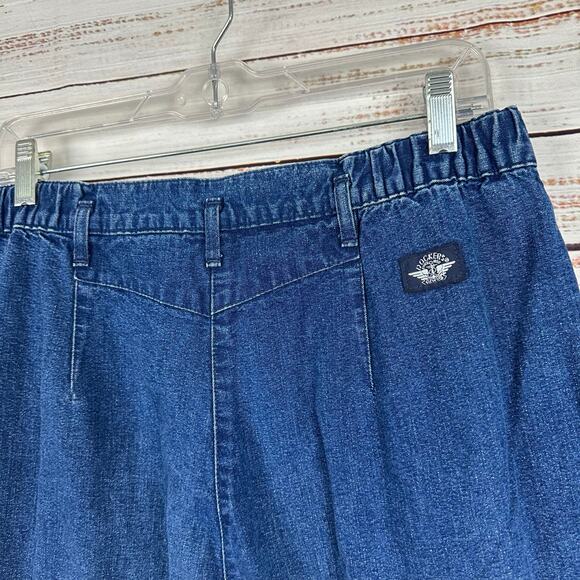 Womens VTG 80s Dockers High Waist Pleated Tapered Leg Dark Wash Jeans Stretch 14 - Picture 5 of 8